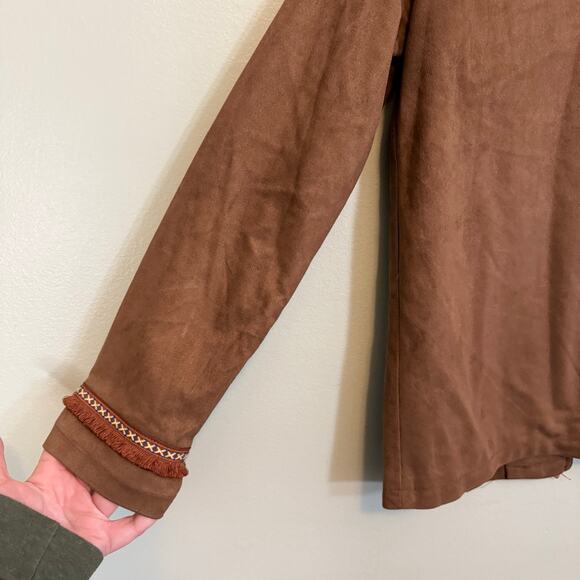 Cherry Paris Pap Jacket Perm Womens T1 Small Brown Ethnic Tribal Boho Fringes - Picture 6 of 8